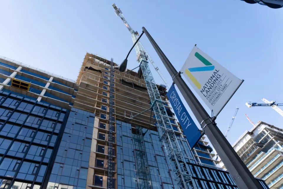 Amazon headquarters under construction in Arlington, Virginia
